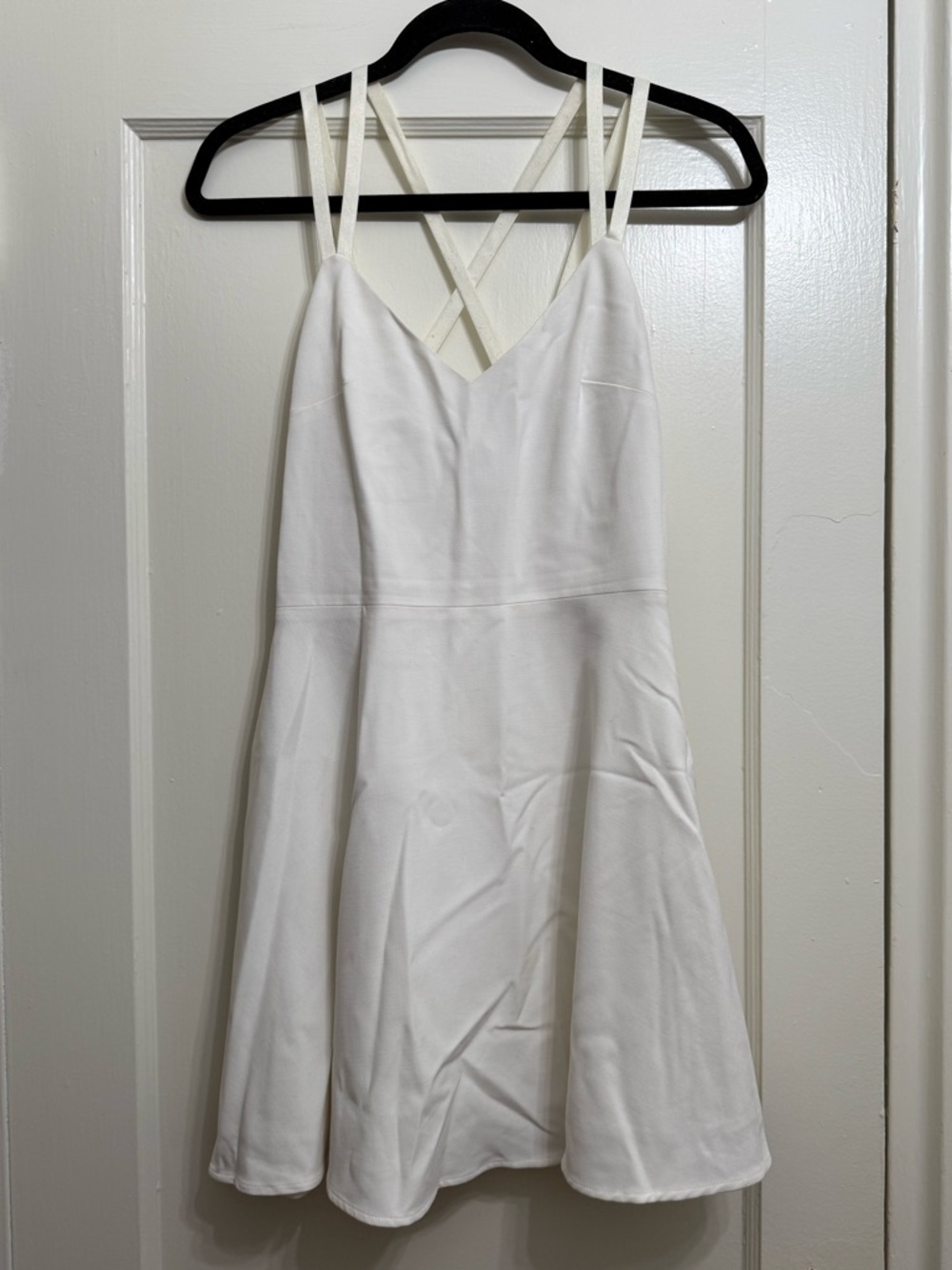 French Connection White Strappy V-Neck A-Line Dress - Women’s 4
